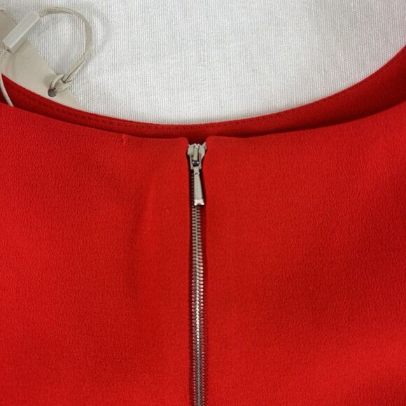 Tibi Long-Sleeve Crepe Mini Cocktail Dress Red Zipper Valentine sz 12 NWT $495 - Picture 9 of 16
